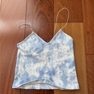 Nikibiki Blue and White Tie dye Crop Top